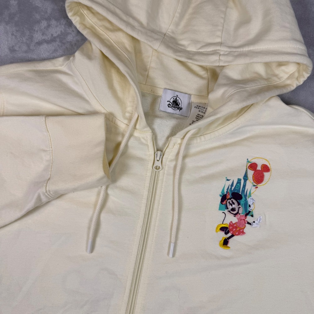 Disney Parks Play in the Park Cream Full Zip Hoodie Mickey Minnie Plus 1X WDW
